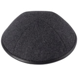 Wool Yarmulke with Leather Rim