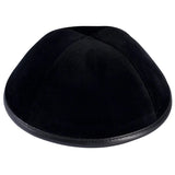 Four Panel Velvet Yarmulke with Leather Rim