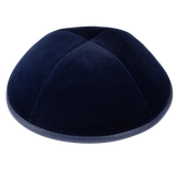 Four Panel Velvet Yarmulke with Leather Rim